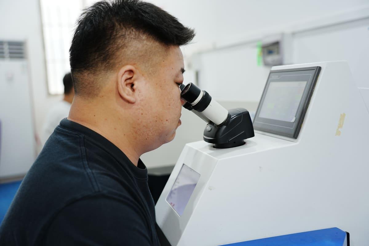 Gem testing at the QC desk